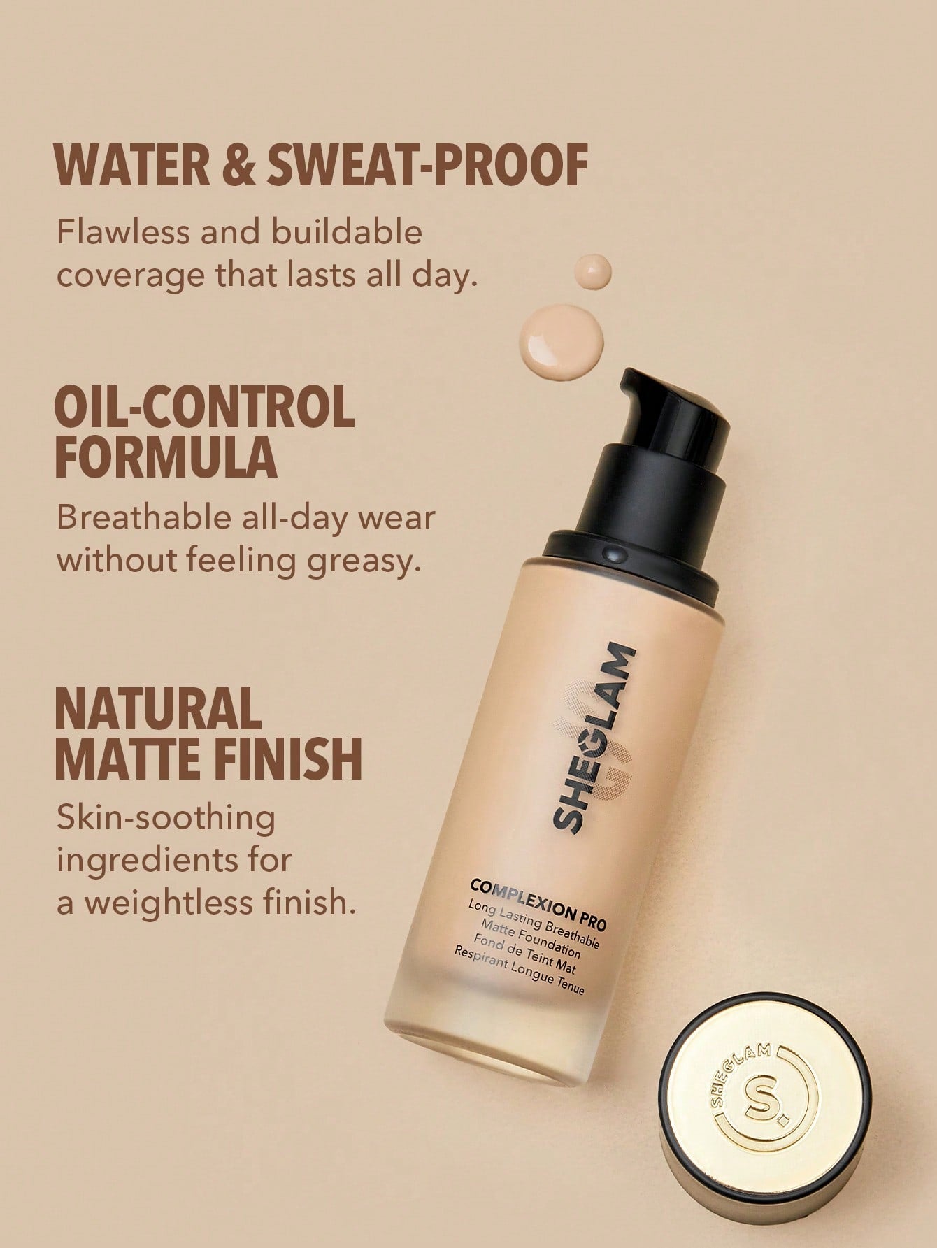 COMPLEXION PRO LONG LASTING BREATHABLE MATTE FOUNDATION