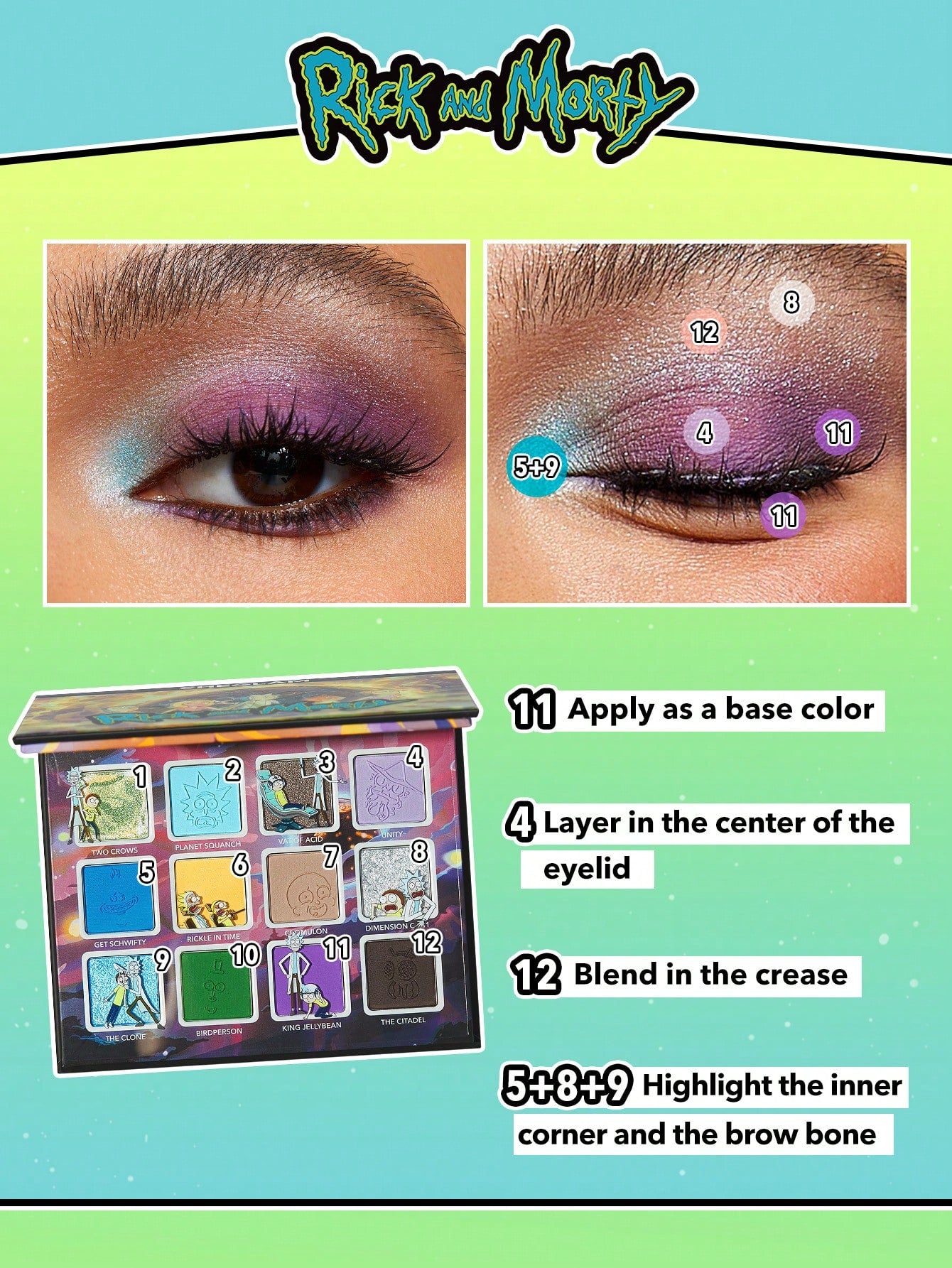 RICK AND MORTY X SHEGLAM THE MEANING(LESSNESS) OF LIFE PALETTE