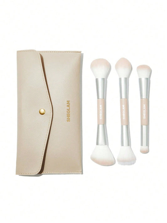 GLAM 101 FACE ESSENTIALS BRUSH SET WITH BAG